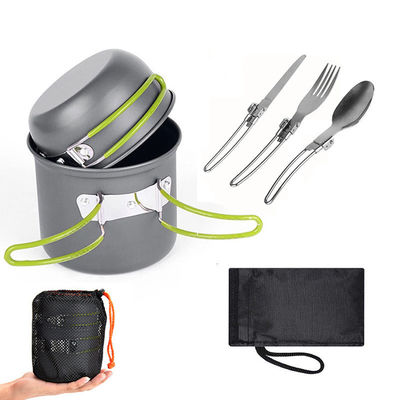 Outdoor Camping Hiking Picnic Aluminum Alloy 12X16cm Backpacking Cooking Pot Mess Kit