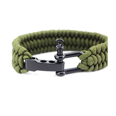 6-8&quot; Paracord Survival U Shackle Wristband for Outdoor Activities in Over 200 Colors