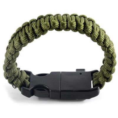 Outdoor Paracord Bracelet with Fire Starter and Whistle Buckle Essential Survival Gear
