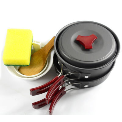 Return refunds Outdoor Camping Cookware Mess Kit Aluminum Cooking Pot Frying Pan Set