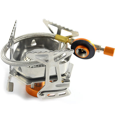 Stainless and Copper Mini Gas Stove for Camping 0.370kg Gross Weight Foldable Design