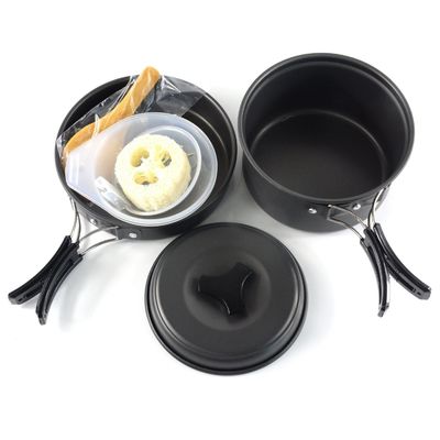 Picnic Accessories 2-3 Person Outdoor Camping Pot Set with Aluminum Cookware Mess Kit