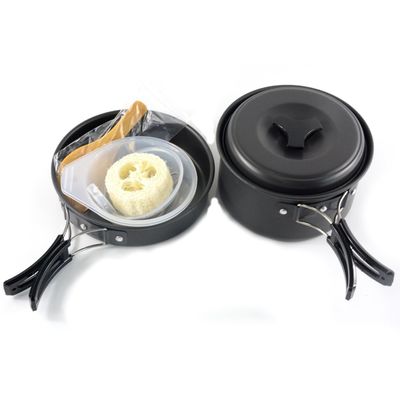 Picnic Accessories 2-3 Person Outdoor Camping Pot Set with Aluminum Cookware Mess Kit