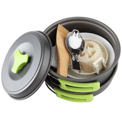 Portable Style Outdoor Aluminum Cooking Pots Set for Picnic and Camping US 6.5/Piece