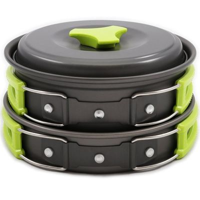 Portable Style Outdoor Aluminum Cooking Pots Set for Picnic and Camping US 6.5/Piece