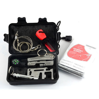 US Portable Black First Aid Sos Survival Kit for Outdoor Camping Emergency Black Kit