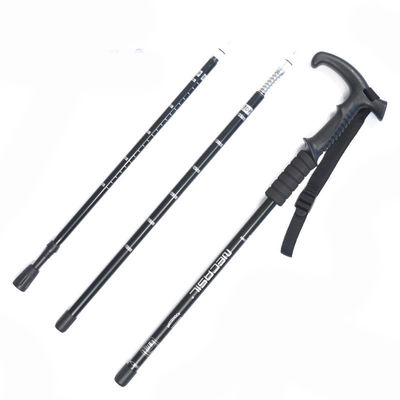 Outdoor 4 Joint Aluminum Alloy Trekking Pole with T-Grip and Telescopic Folding Design