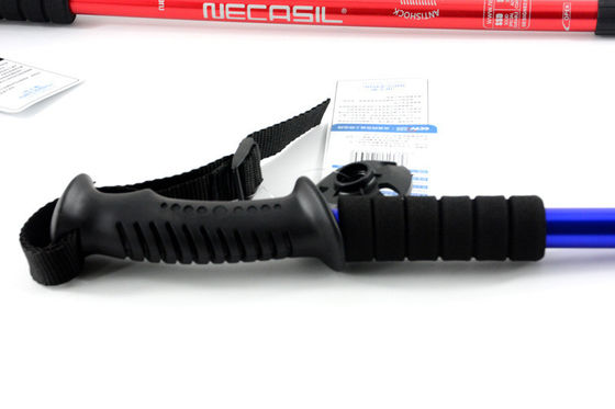 Outdoor 4 Joint Aluminum Alloy Trekking Pole with T-Grip and Telescopic Folding Design