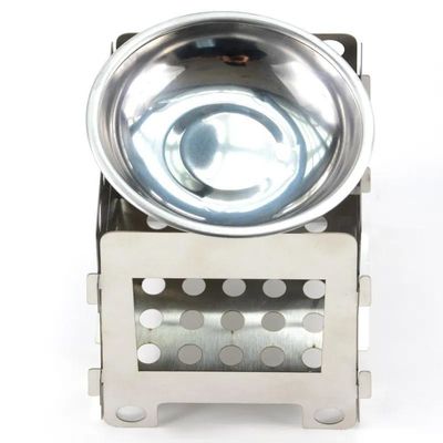 105mm Portable Stainless Steel Foldable Mini Backpacking Camping Wood Burning Stove