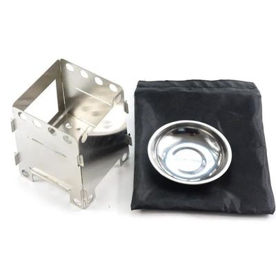 105mm Portable Stainless Steel Foldable Mini Backpacking Camping Wood Burning Stove
