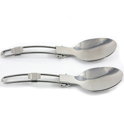 Stainless Steel Camping Dinnerware Set with Silver Cutlery Fork and Spoon Included