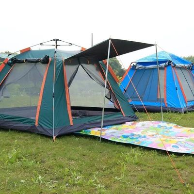 Customized Automatic Camping Tent Waterproof Polyester Silver Coating for Family Outdoor