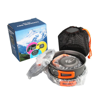 19x13x19cm Non-Stick Camping Cookware Set Portable Aluminum Mess Kit for Camping Cooking