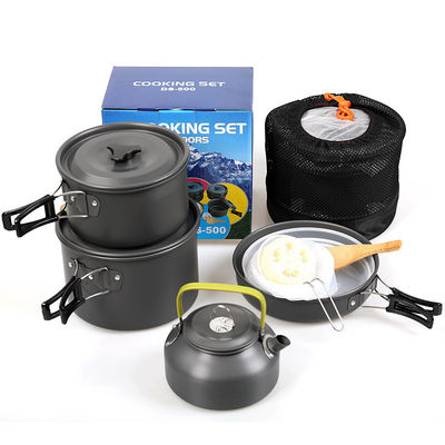 Outdoor Kitchen Aluminum Camping Pot and Pans Cookware Set with Fast Shipping Cost