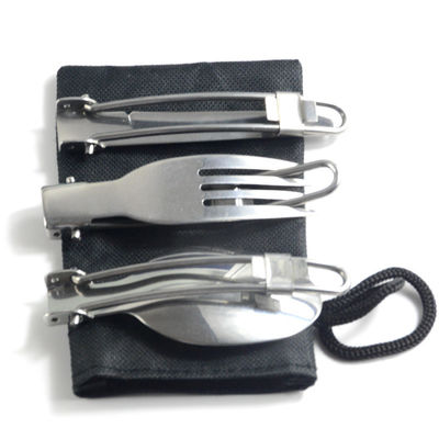 Stainless Steel Camping Cutlery Set in Portable Folding Style for Outdoor Adventures
