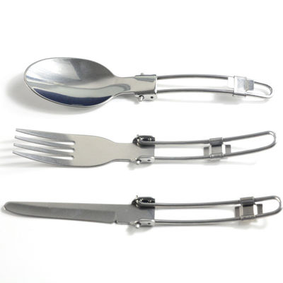 Stainless Steel Camping Cutlery Set in Portable Folding Style for Outdoor Adventures