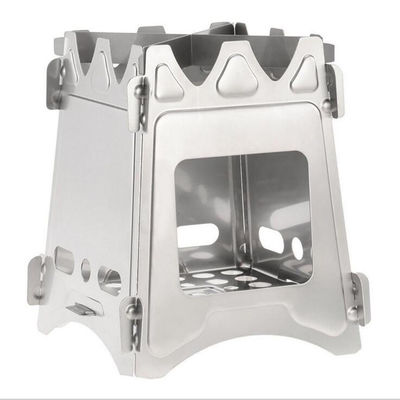 Outdoor Stainless Steel BBQ Wood Stove Mini Camping Cooking Picnic Folding Stove No