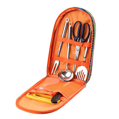 Outdoor Camping Stainless Steel Tableware Set Kitchen Utensil Storage Bag Customization