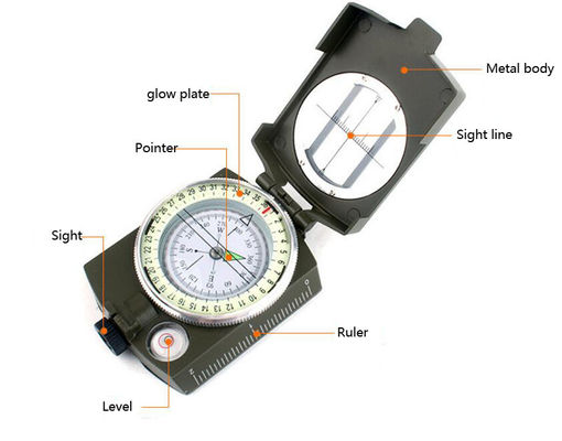 Outdoor BK00923 Special Professional Metal Tactical Compass with Multifunctional Design