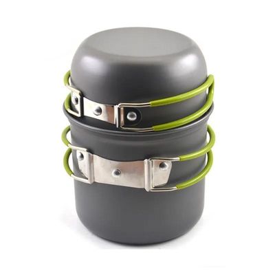 Aluminum Camping Cookware Mess Kit Portable Pot Set for Outdoor Cooking Essentials