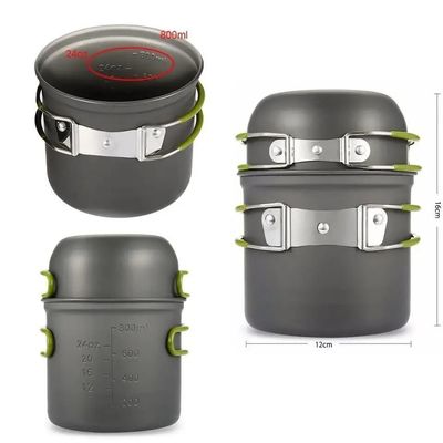 Aluminum Camping Cookware Mess Kit Portable Pot Set for Outdoor Cooking Essentials