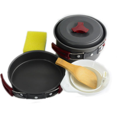 Outdoor Aluminum Die Cast Cookware Portable Folding Camping Pot Set Aluminum Material