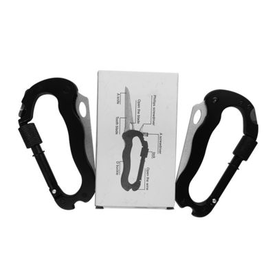 Outdoor Multifunction Folding Carabiner Knife Cutting Tool with Customization Options