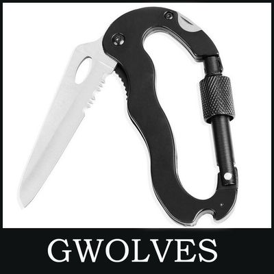 Outdoor Multifunction Folding Carabiner Knife Cutting Tool with Customization Options