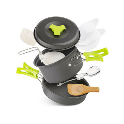 Portable Cookware Set for Camping Lightweight Aluminum Fry Pot and 1 Pan Included