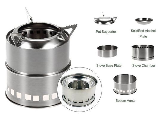 Portable Camping Stove Stainless Steel Wood Burning Stove for Outdoor Adventures