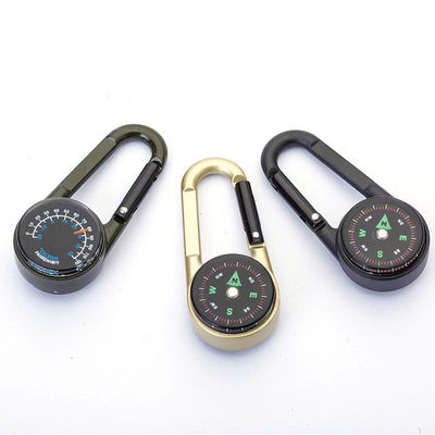 Portable Metal Carabiner Compass for Outdoor Camping Survival Digital Display Methods