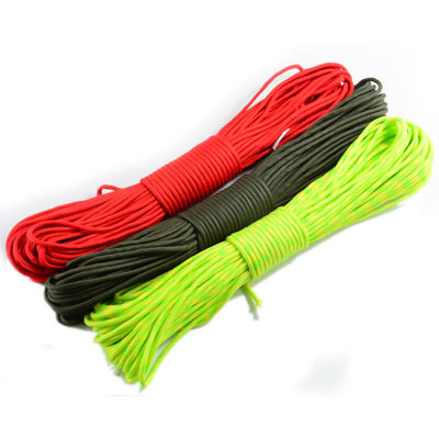 100FT 4mm 7 Cores Parachute Cord Survival Polyester 550 Paracord Rope and Versatile