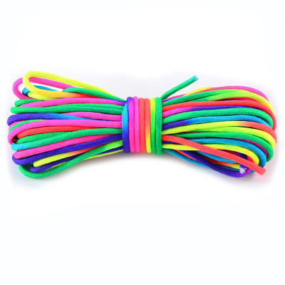 Outdoor Rainbow 550 Paracord 4mm 7 Inner Cores Polyester Parachute Cord Rope Customization