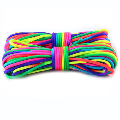 Outdoor Rainbow 550 Paracord 4mm 7 Inner Cores Polyester Parachute Cord Rope Customization