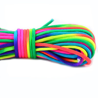Outdoor Rainbow 550 Paracord 4mm 7 Inner Cores Polyester Parachute Cord Rope Customization