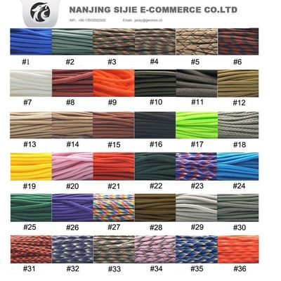 Outdoor Rainbow 550 Paracord 4mm 7 Inner Cores Polyester Parachute Cord Rope Customization