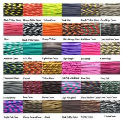 Outdoor Rainbow 550 Paracord 4mm 7 Inner Cores Polyester Parachute Cord Rope Customization