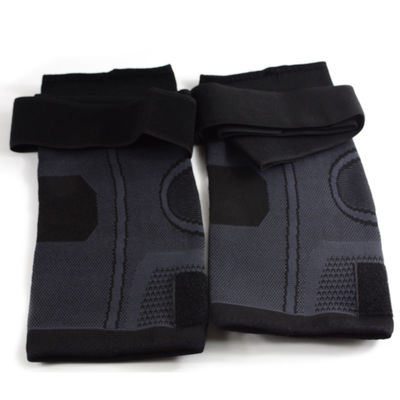 Custom Breathable Nylon Knee Sleeve Support Brace for Adjustable Grey Knee Protection