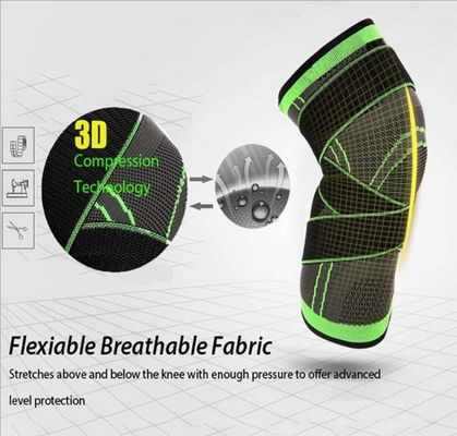Custom Breathable Nylon Knee Sleeve Support Brace for Adjustable Grey Knee Protection