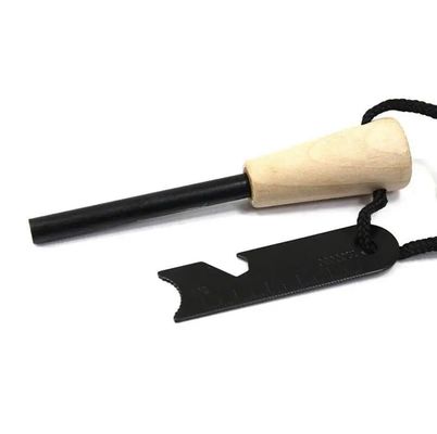 0.050kg Outdoor Emergency Fire Starter Flint Steel Striker Ferro Rod with Wood Handle