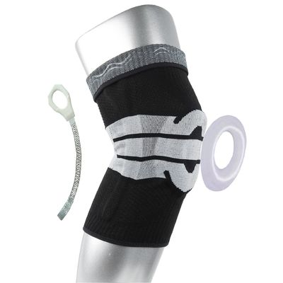 Silicon Pad Professional Sport Knee Brace Breathable and Red for Running Work out