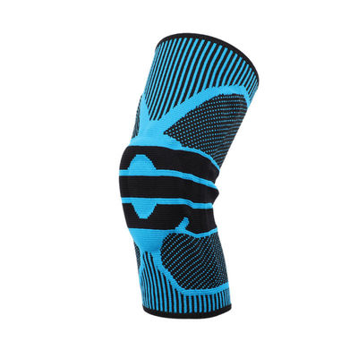 Silicon Pad Professional Sport Knee Brace Breathable and Red for Running Work out