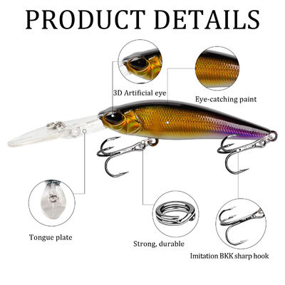 Long Casting 90mm Sinking Minnow Lure for and Hard Floating Fishing