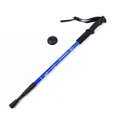 Blue Aluminum Telescopic Mountain Trekking Pole for Straight Handle Walking Cane