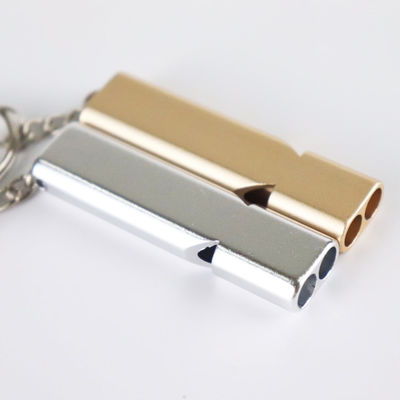 Double Pipe Aluminum Alloy Whistle for Lanyard Keychain Double Tube High Frequency Style