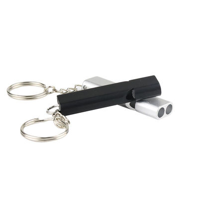 Double Pipe Aluminum Alloy Whistle for Lanyard Keychain Double Tube High Frequency Style