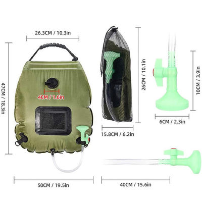 20L Solar Heating Shower Bag for Outdoor Camping Portable Shower Accessory Kit