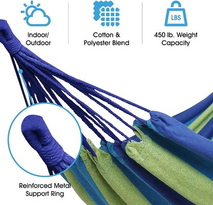 80-200 kg Weight Capacity Portable Camping Hammock Customized Request for Cotton Canvas