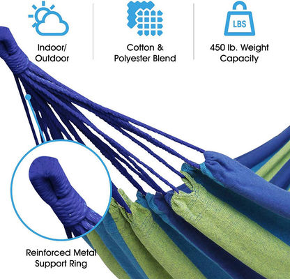 Multi Color Outdoor Portable Canvas Cotton Hammock for Camping Return refunds Offered