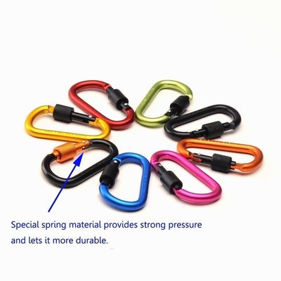 D Shape Aluminum Keychain Carabiner Clip with Screw Lock Keep Your Keys Safe and Secure